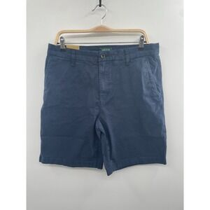 NWT Orvis Stretch Twill Chino Shorts Men's 34 Dark Blue Pull-On Zip Fly Button